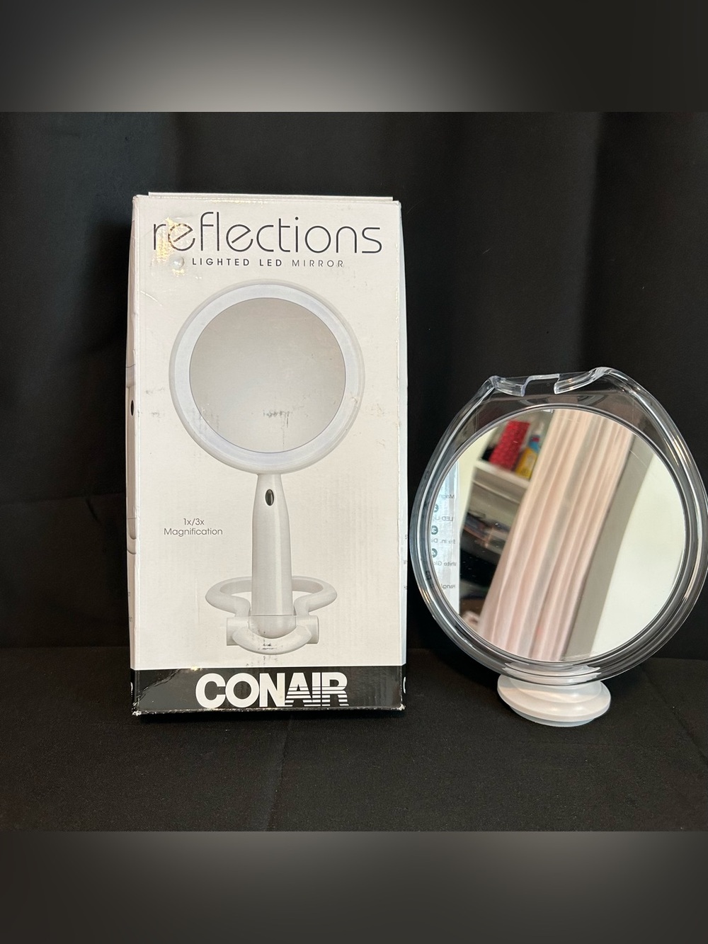 Conair Reflections Magnification Lighted LED Mirror & Honeybull Suction Mirror